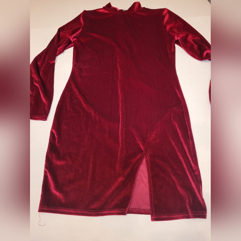 Zipped back velvet mini dress